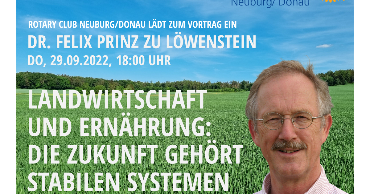 Vortrag von Dr. Felix Prinz zu Löwenstein Aktuelles in Neuburg